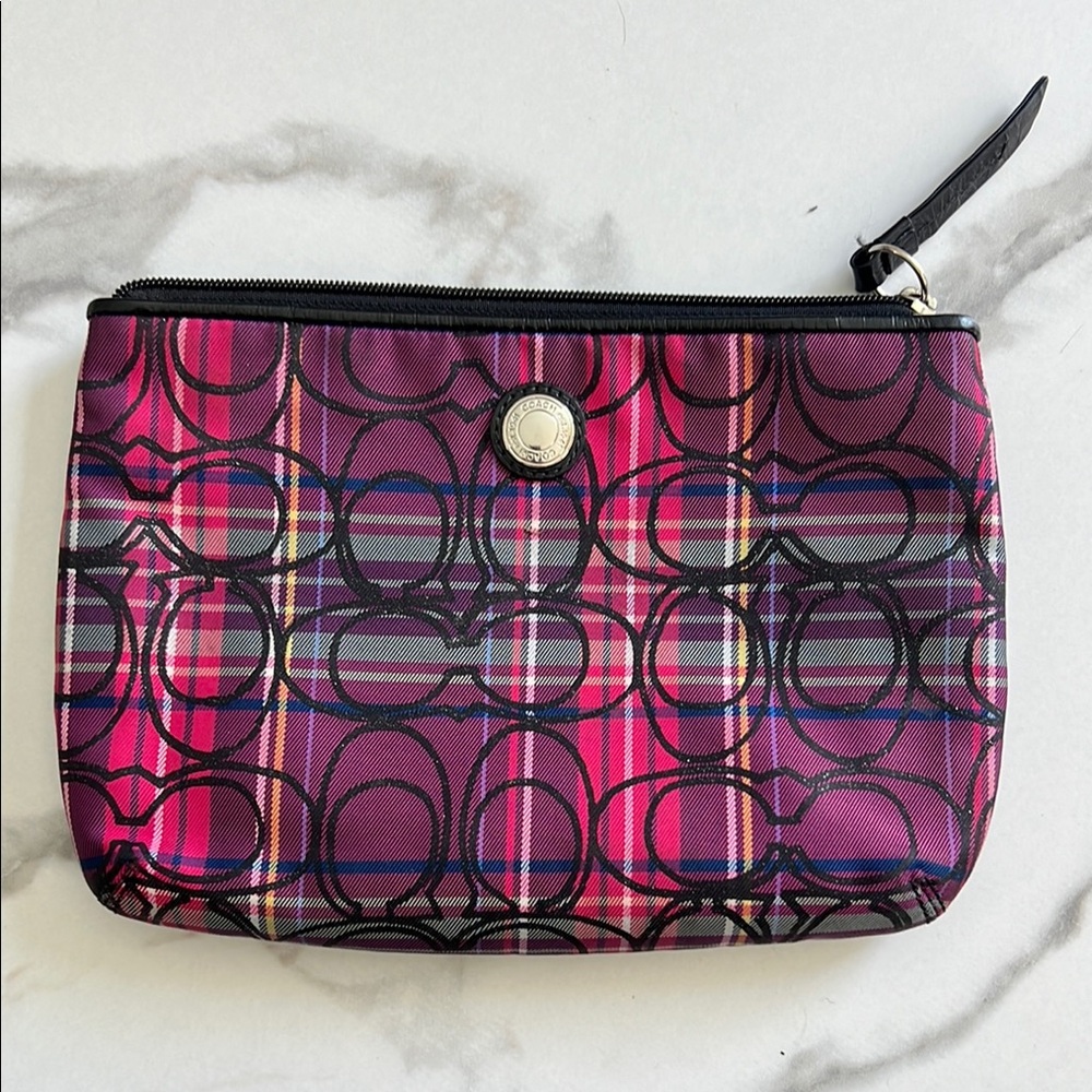 Plaid Coach Wristlet